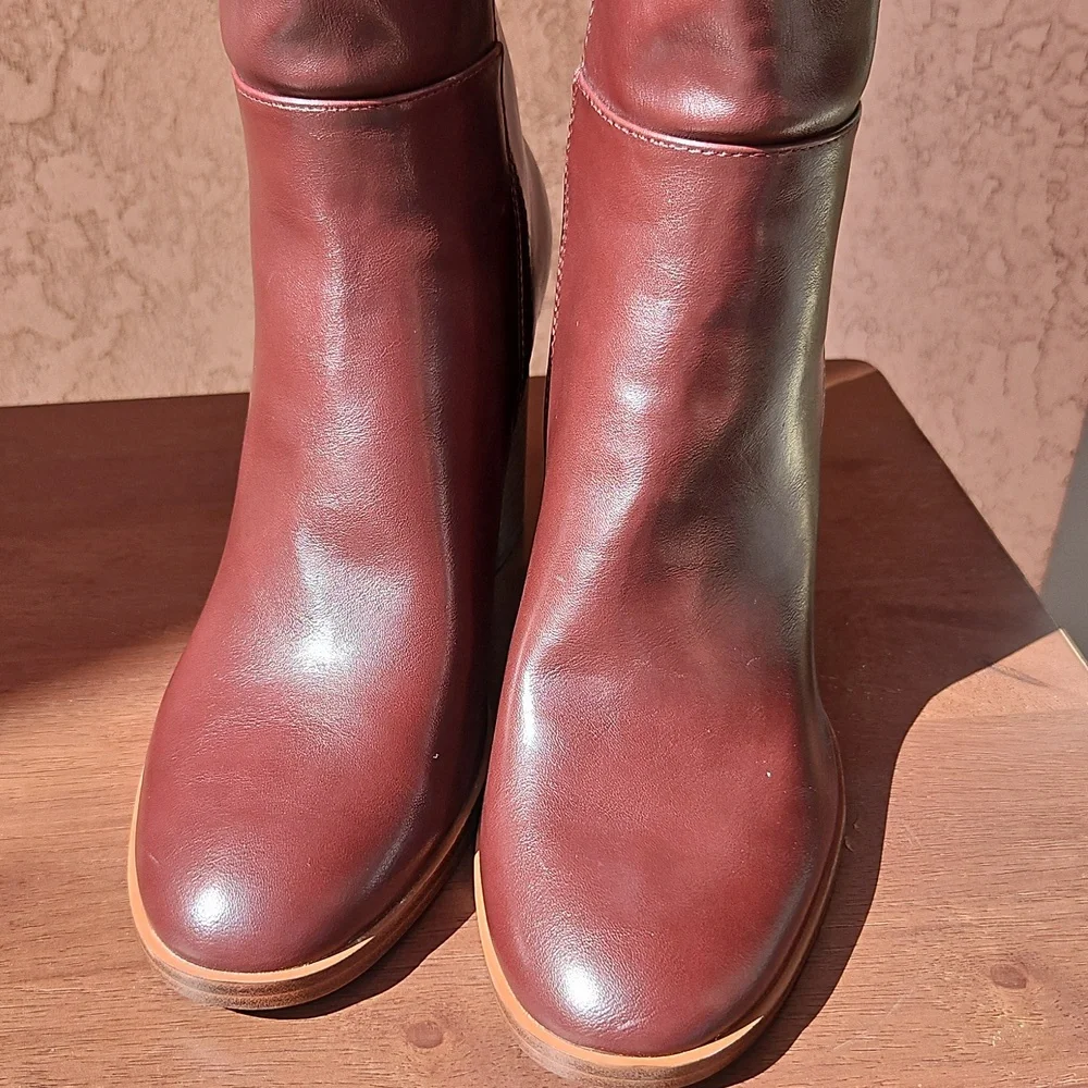 Unisa Unlanna Wine Knee Tall Heels Boots 11